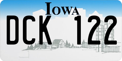 IA license plate DCK122