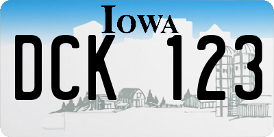 IA license plate DCK123