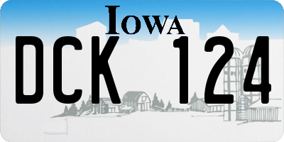 IA license plate DCK124