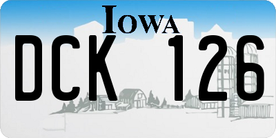 IA license plate DCK126