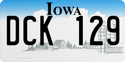 IA license plate DCK129