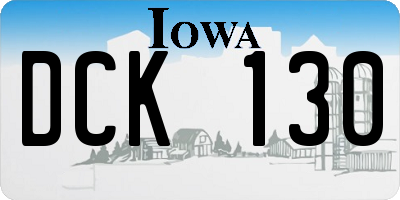 IA license plate DCK130