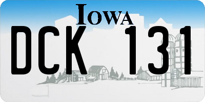 IA license plate DCK131