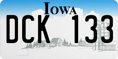 IA license plate DCK133