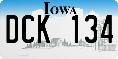 IA license plate DCK134