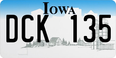 IA license plate DCK135