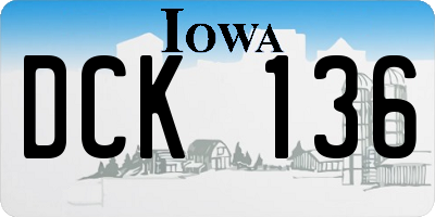 IA license plate DCK136