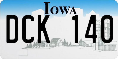 IA license plate DCK140