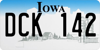 IA license plate DCK142
