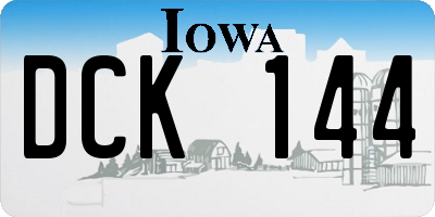 IA license plate DCK144