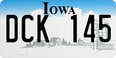 IA license plate DCK145