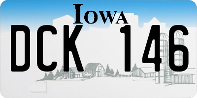 IA license plate DCK146