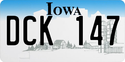 IA license plate DCK147