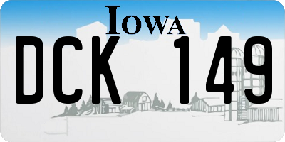 IA license plate DCK149