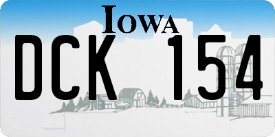 IA license plate DCK154