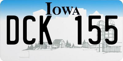 IA license plate DCK155