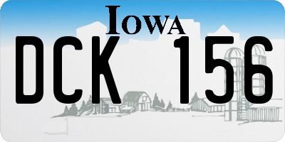 IA license plate DCK156