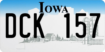 IA license plate DCK157