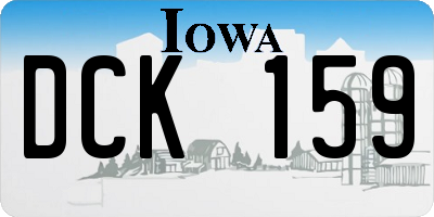IA license plate DCK159