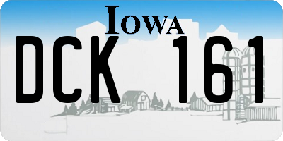 IA license plate DCK161