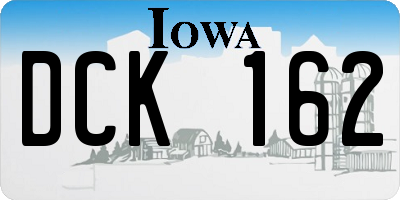IA license plate DCK162