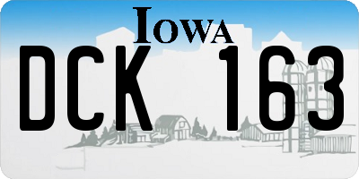 IA license plate DCK163