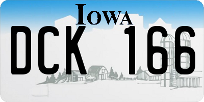 IA license plate DCK166