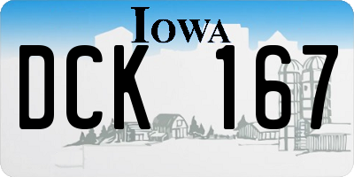 IA license plate DCK167