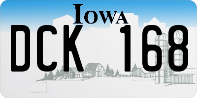 IA license plate DCK168