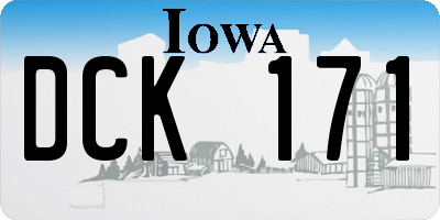 IA license plate DCK171