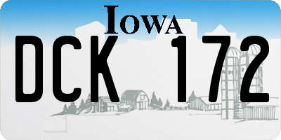 IA license plate DCK172
