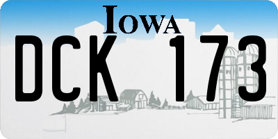 IA license plate DCK173
