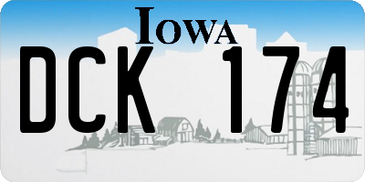 IA license plate DCK174
