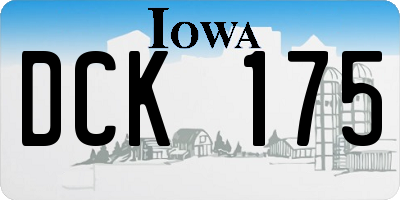 IA license plate DCK175
