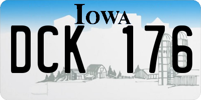 IA license plate DCK176