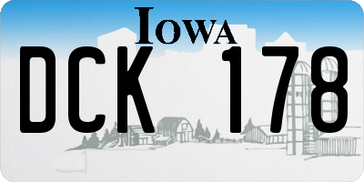 IA license plate DCK178