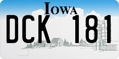 IA license plate DCK181