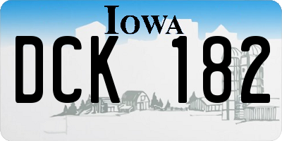 IA license plate DCK182