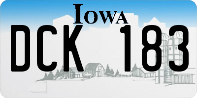 IA license plate DCK183
