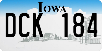 IA license plate DCK184