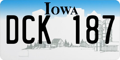 IA license plate DCK187