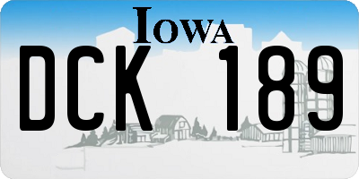 IA license plate DCK189