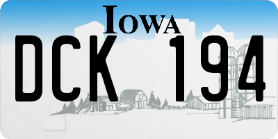 IA license plate DCK194