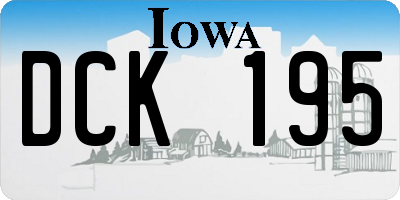 IA license plate DCK195