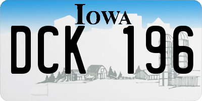 IA license plate DCK196