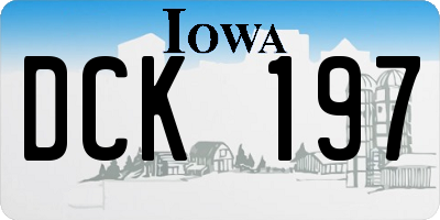 IA license plate DCK197
