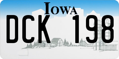 IA license plate DCK198