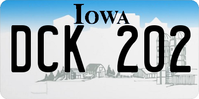 IA license plate DCK202