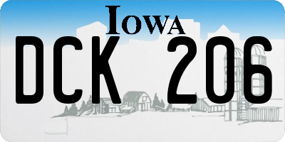 IA license plate DCK206
