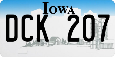IA license plate DCK207